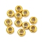 925 Sterling Silver Beads, with Rubber, Slider Beads, Rondelle, Real 18K Gold Plated, 6x2mm, Hole: 2mm