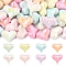 40Pcs UV Plating Opaque Acrylic Beads, Iridescent, Heart, Mixed Color, 16.5x21x10mm, Hole: 2mm