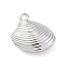 Brass Pendants, Cadmium Free & Nickel Free & Lead Free, Venus Clam Shell Charms, Real Platinum Plated, 13x12.5x4.5mm, Hole: 1.4mm