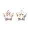 201 Stainless Steel Charms, Star, Hollow, Rose Gold, 9.5x10x0.5mm, Hole: 1mm
