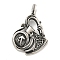 316 Surgical Stainless Steel Pendants, Vikings Axes with Dragon Charm, Antique Silver, 43.4x28.9x7.9mm, Hole: 6.4x3.9mm