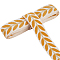 3 Yards Polyester Leaf Jacquard Ribbons, Sandy Brown, 1 inch(25.5mm), about 3.00 Yards(2.74m)/Skein