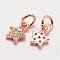 Brass Micro Pave Grade AAA Cubic Zirconia Charms, Long-Lasting Plated, Star, Cadmium Free & Nickel Free & Lead Free, Real Rose Gold Plated, 8x5x2mm, Hole: 3mm