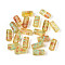 Picasso Transparent Glass Bugle Beads, Light Khaki, 9x4.5mm, Hole: 1mm, about 1500pcs/pound