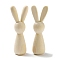 Easter Unfinished Wood Rabbit Ornaments, for Home Desktop Display Decoration, Antique White, 30x24x89mm