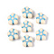 Painted Opaque Acrylic Beads, Flower, Light Sky Blue, 14.5~15x13~13.5x7~7.5mm, Hole: 1.8mm, about 476pcs/500g