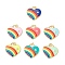 Rack Plating Brass Micro Pave Clear Cubic Zirconia Pendants, Enamel Style, Cadmium Free & Lead Free, Real 18K Gold Plated, Heart with Rainbow, Mixed Color, 22x23x2mm, Jump Ring: 5x0.6mm, Hole: 3.5mm
