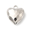 CCB Plastic Pendants, Heart, Platinum, 28x24.5x12mm, Hole: 3.5mm