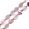Natural Colorful Fluorite Beads Strands, Faceted, Oval, with Seed Beads, 10x8x4mm, Hole: 0.8mm, about 33pcs/strand, 15.83''(40.2cm)