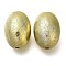 UV Plating CCB Plastic Beads, Texture, Oval, Champagne Gold, 24x17.5mm, Hole: 2mm