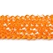 Transparent Electroplate Glass Beads Strands, Pearl Luster Plated, Faceted, Bicone, Orange, 6x6mm, Hole: 1mm, about 45~47pcs/strand, 9.65~9.84 inch(24.5~25cm)