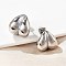 304 Stainless Steel Stud Earrings for Women, Heart, Stainless Steel Color, 17.5x17.5mm