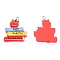 Resin Pendants for Teachers' Day, with Platinum Plated Iron Loops, Book, Colorful, 31x25x5mm, Hole: 2mm