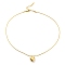 Ion Plating(IP) 304 Stainless Steel Heart Pendant Necklace with Round Snake Chains for Women, Golden, 15.94 inch(40.5cm)