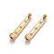 304 Stainless Steel Brooch Findings, Golden, 32x4.5mm, Pin: 0.68mm