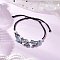 Adjustable Nylon Thread Braided Bead Bracelets, Star Glass Beads and ABS Plastic Pearl Bracelets for Women, Black, Inner Diameter: 1-5/8~3 inch(4~7.5cm)