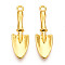 Alloy Pendants, Shovel, Cadmium Free & Lead Free, Real 18K Gold Plated, 31x9.5x3.5mm, Hole: 1.8mm