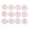 Natural Rose Quartz Pendants, Flat Round, with Constellation Pattern, 12x3mm, Hole: 1.4mm, 12pcs/set