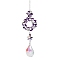 Alloy Hanging Ornaments, Iron Chain & Glass Octagon Beads Tassel for Home Garden Decorations, Ring, 295mm, pendant: 125x47mm