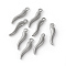 Tarnish Resistant 304 Stainless Steel Pendants, Horn of Plenty/Italian Horn Cornicello Charms, Stainless Steel Color, 18.5x4x2mm, Hole: 1.2~1.4mm