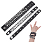 3Pcs Punk Style Imitation Leather Cord Bracelets, Rivets Bracelets, Black, 15~29mm, 8-5/8 inch(22cm)