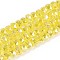 Electroplate Transparent Glass Beads Strands, Rondelle, Faceted, AB Color Plated, Gold, 7.5~8x4.5~5.5mm, Hole: 1.2~1.4mm, about 34~37pcs/strand, 7.09~7.28 inch(18~18.5cm)