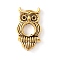 Tibetan Style Alloy Bead Frame, Owl, Antique Golden, 20x11.5x4mm, Hole: 1.4mm, about 49pcs/114g