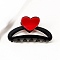 PVC Claw Hair Clips, with Heart, Hair Accessories for Woman Girls, Black, 89mm