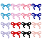 16Pcs 8 Colors Polyester Iron on/Sew On Patches, Hot Melt Adhesive, Cloth Appliques, Bowknot, Mixed Color, 51x75~76x1.5mm, 2pcs/color