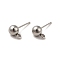 Non-Tarnish 304 Stainless Steel Stud Earring Findings, with Loop, Stainless Steel Color, 17x9x6mm, Hole: 1.8mm, Pin: 0.8mm
