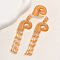 Vintage Alloy Hollowed-out Conch Shape Ring & Tassel Earrings Sets for Women, Golden