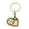 Printed 201 Stainless Steel Paddle Keychains, with Key Rings, Golden, 75mm