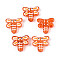 Handmade Lampwork Enamel Beads, Dragonfly, Dark Orange, 17.2x19.2x8mm, Hole: 1.6mm