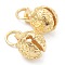 Brass Pendants, Bell, Real 18K Gold Plated, 16x12x12mm, Hole: 6mm
