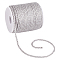 3-Ply Polyester Twisted Cord, Milan Cord for Home Decoration, Upholstery, Curtain Tieback, Light Grey, 3mm, about 32.81 Yards(30m)/Roll