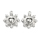 Brass Micro Pave Cubic Zirconia Charms, Cadmium Free & Nickel Free & Lead Free, Heart, Real Platinum Plated, 14.5x13x2mm, Hole: 1.2mm