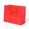 Kraft Paper Bags, with Handles, Gift Bags, Shopping Bags, Rectangle, Red, 18x22x10.2cm