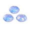 Glass Cabochons, Faceted, Oval, Cornflower Blue, 14x10x5mm, 36pcs/set