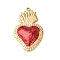 304 Stainless Steel Pendants, Sacred Heart, with Enamel, Golden, 37x23x4mm, Hole: 1.6mm
