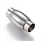 Tarnish Resistant 304 Stainless Steel Magnetic Clasps with Glue-in Ends, Barrel, Stainless Steel Color, 20x10mm, Hole: 6mm