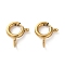 Ion Plating(IP) 304 Stainless Steel Spring Ring Clasps, Real 18K Gold Plated, 5x1.5mm, Hole: 1.6mm