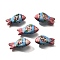 Handmade Porcelain Beads, Hand-painted Fish, Light Sky Blue, 12~12.5x25.5~27x8.5~10mm, Hole: 1.6~1.8mm