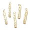 Brass Micro Pave Clear Cubic Zirconia Pendants, with Jump Rings, Long-Lasting Plated, Rectangle & Word Live & Star, Golden, 40x6x1mm, Hole: 4.5mm