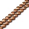 Electroplated Natural Lava Rock Beads Strands, Faceted, Flat Round, Copper Plated, 10~10.5x4.5~5mm, Hole: 0.8~1mm, about 40pcs/strand, 16.14''(41cm)