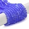 Transparent Glass Beads Strands, Faceted, Frosted, Half AB Color Plated, Rondelle, Medium Slate Blue, 4~4.5x3.5~4mm, Hole: 1mm, about 105~110pcs/strand, 38~39cm