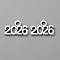 Alloy Pendants, Number 2026 Charms, Antique Silver, 9x14x1.3mm, Hole: 1.8mm
