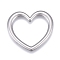 Non-Tarnish 304 Stainless Steel Linking Rings, Heart, Stainless Steel Color, 23x26x2mm, Inner Diameter: 14x19.5mm