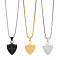 3Pcs 3 Colors Stainless Steel Pendant Necklaces Set, Shield with Cross, Mixed Color, 23.70 inch(60.2cm), 1Pc/color