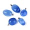 Cat Eye Pendants, Nuggets Charms, with 201 Stainless Steel Snap on Bails, Stainless Steel Color, Royal Blue, 24~37x15~24x7~20mm, Hole: 6x2.5mm
