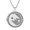 Viking Yin-yang Wolf Stainless Steel Pendant Necklaces, Stainless Steel Color, 23.62 inch(60cm)